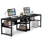 Scrivania a 2 posti con libreria, stile industriale, colori multipli