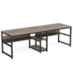 Scrivania a 2 posti con libreria, stile industriale, colori multipli