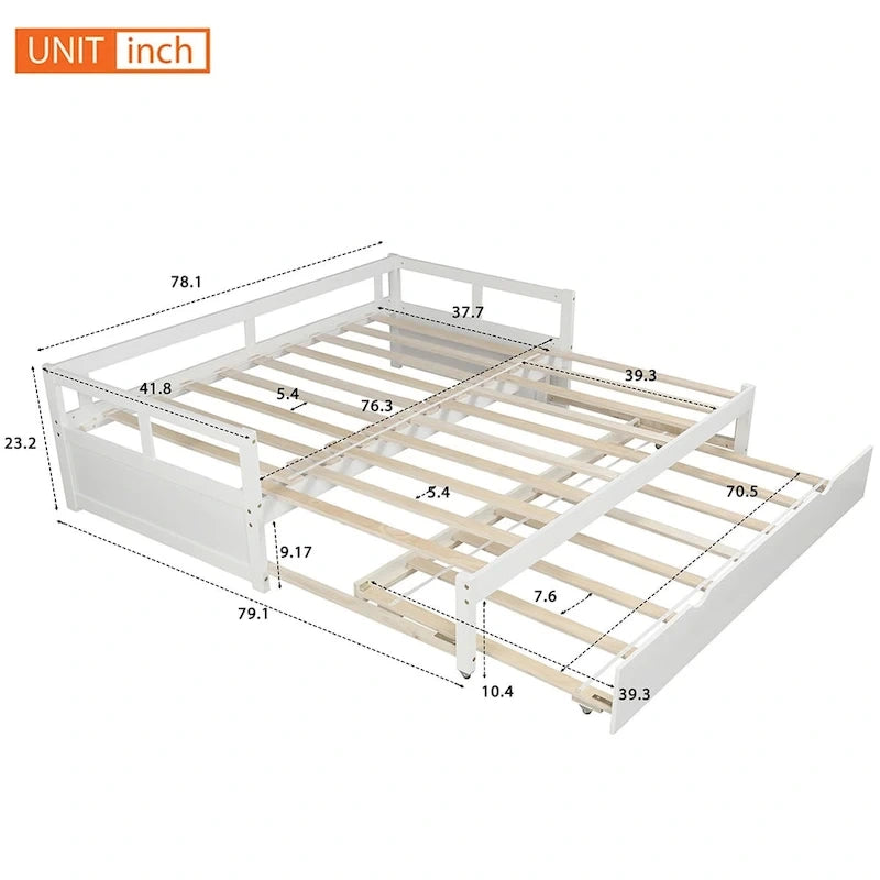 Divano letto estraibile Merax Twin/King con rotelle