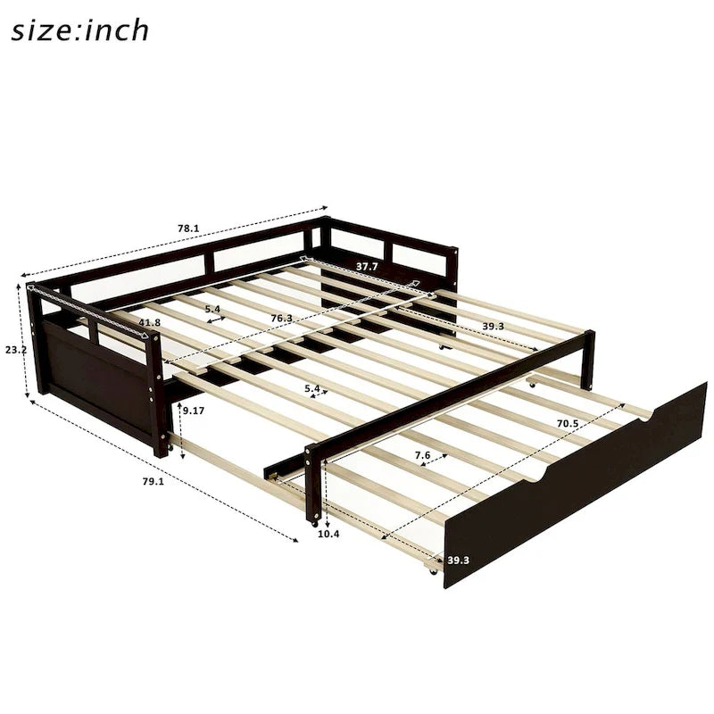Divano letto estraibile Merax Twin/King con rotelle