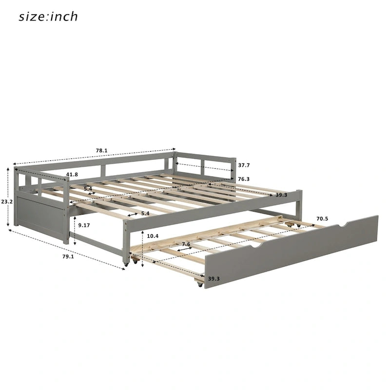Divano letto estraibile Merax Twin/King con rotelle