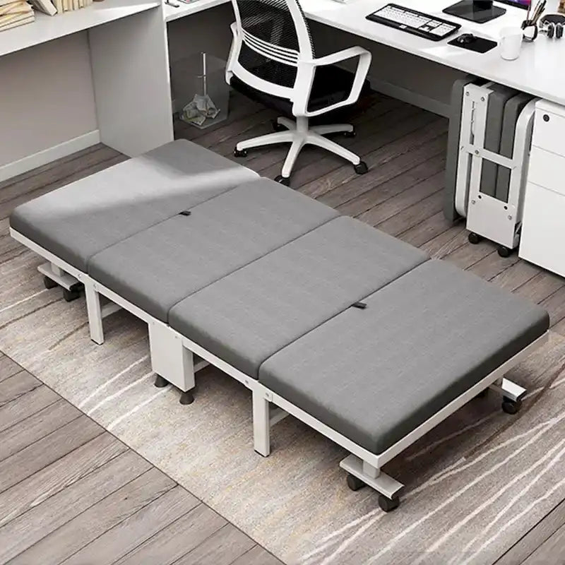 Letto pieghevole avvolgibile grigio con materasso in memory foam, singolo, 1 persona