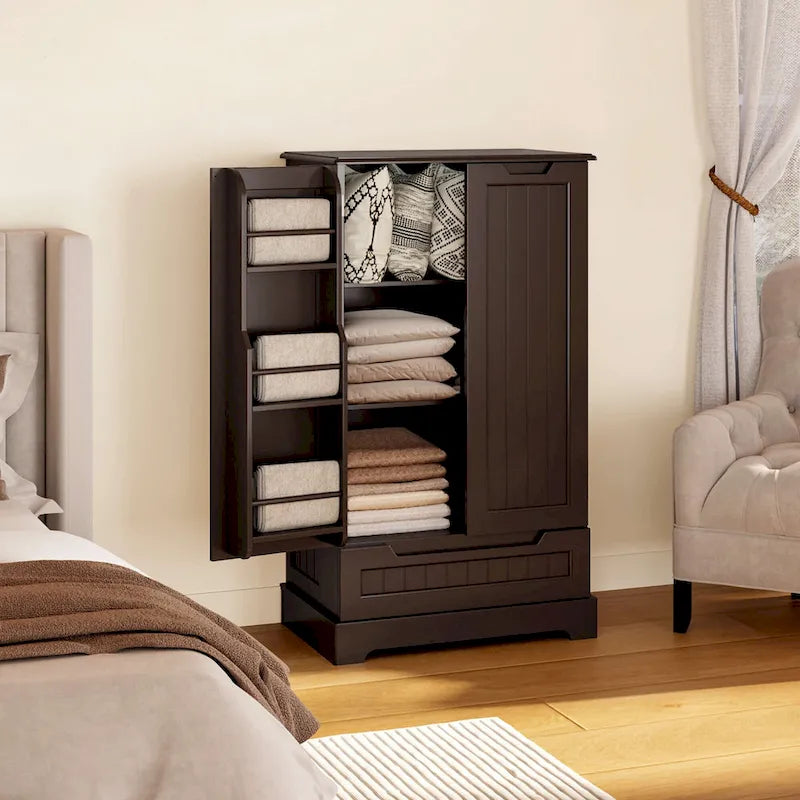 Credenza da cucina indipendente bianca con ripiani e cassetto, per 1