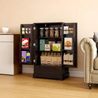 Credenza da cucina indipendente bianca con ripiani e cassetto, per 1
