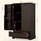 Credenza da cucina indipendente bianca con ripiani e cassetto, per 1