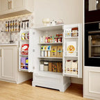 Credenza da cucina indipendente bianca con ripiani e cassetto, per 1