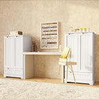 Credenza da cucina indipendente bianca con ripiani e cassetto, per 1