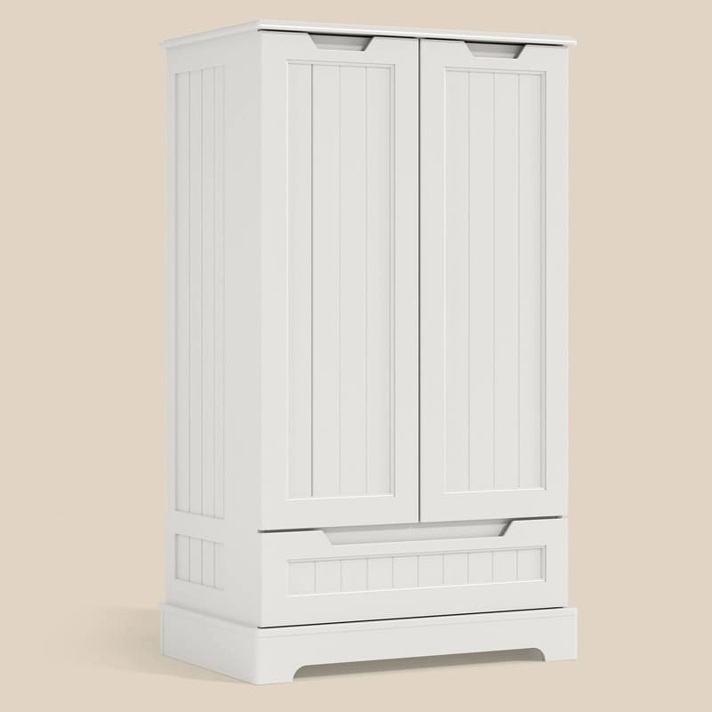 Credenza da cucina indipendente bianca con ripiani e cassetto, per 1