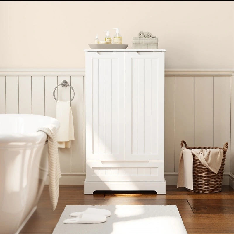 Credenza da cucina indipendente bianca con ripiani e cassetto, per 1