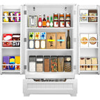 Credenza da cucina indipendente bianca con ripiani e cassetto, per 1