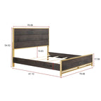 Set da camera da letto Wedro a 4 pezzi con pannelli rustici marrone scuro