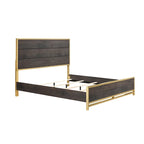 Set da camera da letto Wedro a 4 pezzi con pannelli rustici marrone scuro