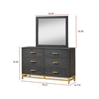 Set da camera da letto Wedro a 4 pezzi con pannelli rustici marrone scuro