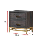 Set da camera da letto Wedro a 4 pezzi con pannelli rustici marrone scuro