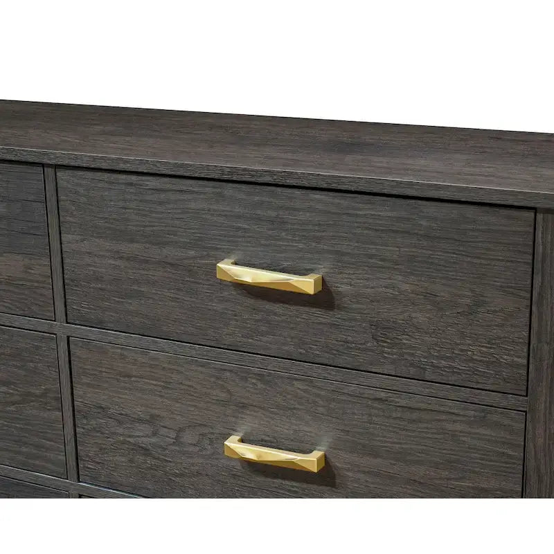 Set da camera da letto Wedro a 4 pezzi con pannelli rustici marrone scuro