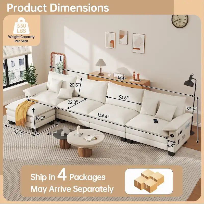 Divano sezionale modulare a L blu/bianco/grigio/nero/crema/verde, trasformabile in letto, a 5 posti