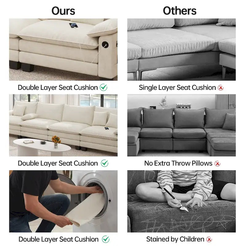 Divano sezionale modulare a L blu/bianco/grigio/nero/crema/verde, trasformabile in letto, a 5 posti