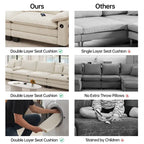 Divano sezionale modulare a L blu/bianco/grigio/nero/crema/verde, trasformabile in letto, a 5 posti