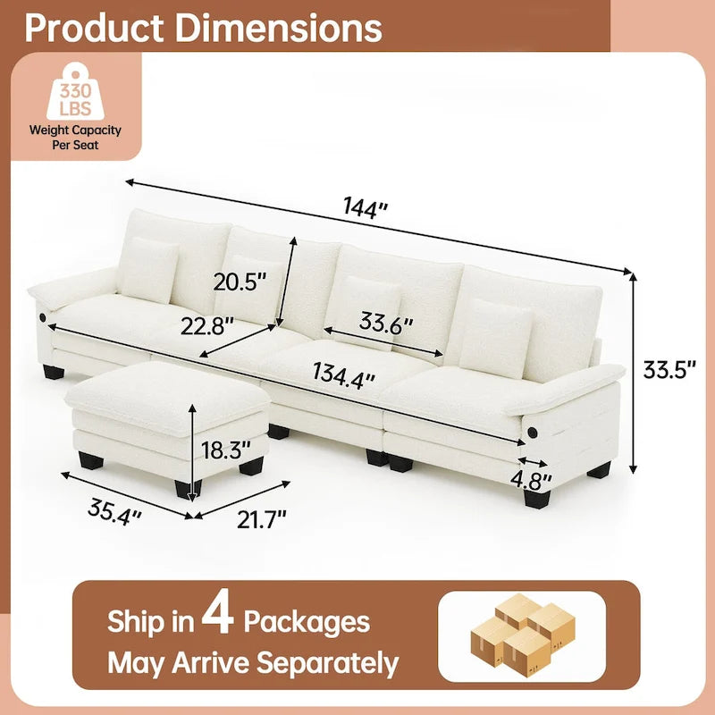 Divano sezionale modulare a L blu/bianco/grigio/nero/crema/verde, trasformabile in letto, a 5 posti