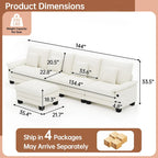 Divano sezionale modulare a L blu/bianco/grigio/nero/crema/verde, trasformabile in letto, a 5 posti