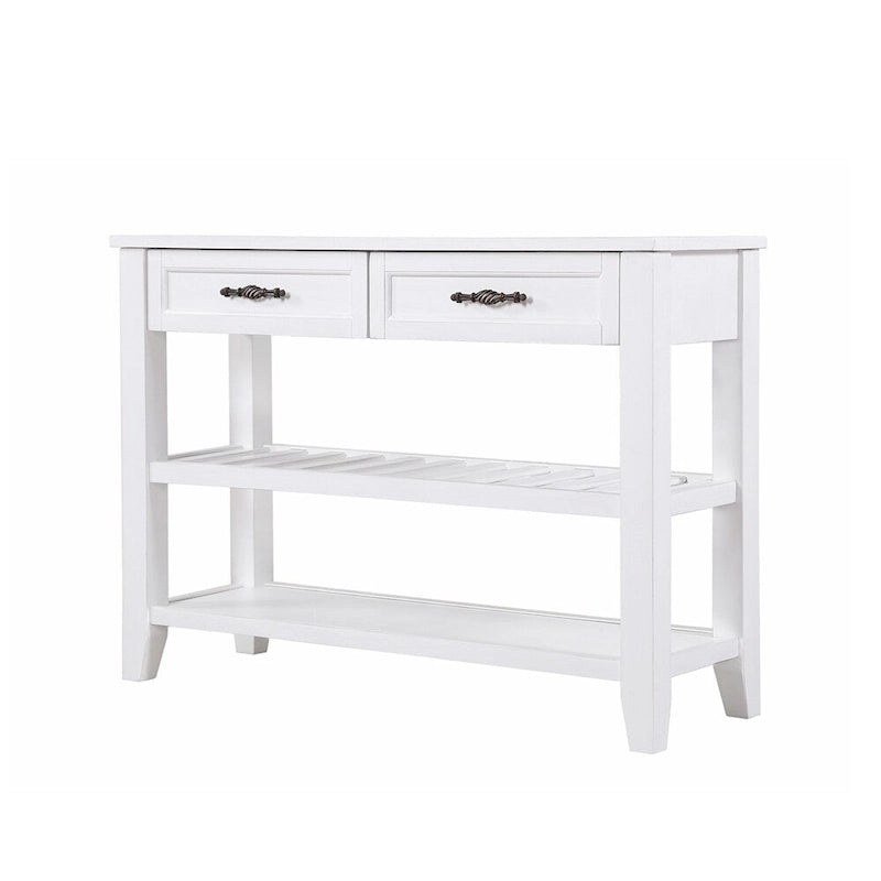 Consolle con 2 Cassetti e 2 Ripiani | Espresso / Marrone / Blu Scuro / Bianco Antico