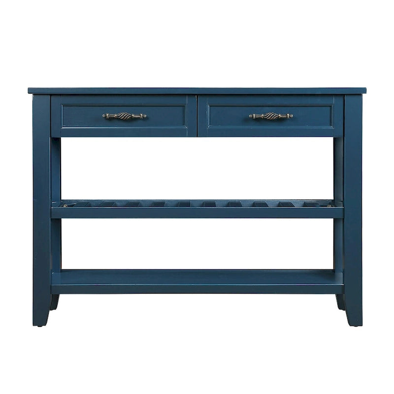 Consolle con 2 Cassetti e 2 Ripiani | Espresso / Marrone / Blu Scuro / Bianco Antico