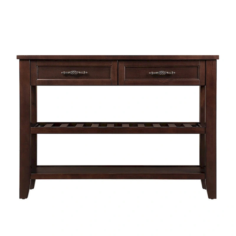 Consolle con 2 Cassetti e 2 Ripiani | Espresso / Marrone / Blu Scuro / Bianco Antico