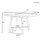 Lavaggio Legno Naturale / Rovere+Bianco Antico / Espresso | Tavolo da Pranzo Rotondo Allungabile, 4–6 Posti