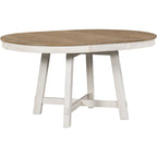 Lavaggio Legno Naturale / Rovere+Bianco Antico / Espresso | Tavolo da Pranzo Rotondo Allungabile, 4–6 Posti