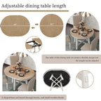 Lavaggio Legno Naturale / Rovere+Bianco Antico / Espresso | Tavolo da Pranzo Rotondo Allungabile, 4–6 Posti