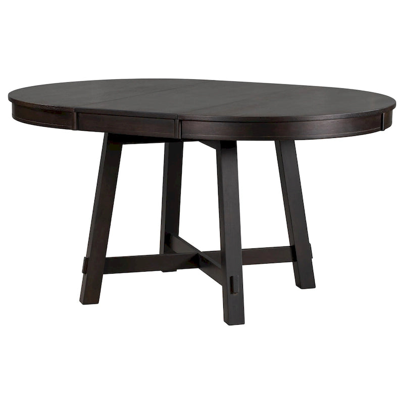 Lavaggio Legno Naturale / Rovere+Bianco Antico / Espresso | Tavolo da Pranzo Rotondo Allungabile, 4–6 Posti