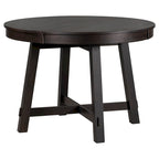 Lavaggio Legno Naturale / Rovere+Bianco Antico / Espresso | Tavolo da Pranzo Rotondo Allungabile, 4–6 Posti