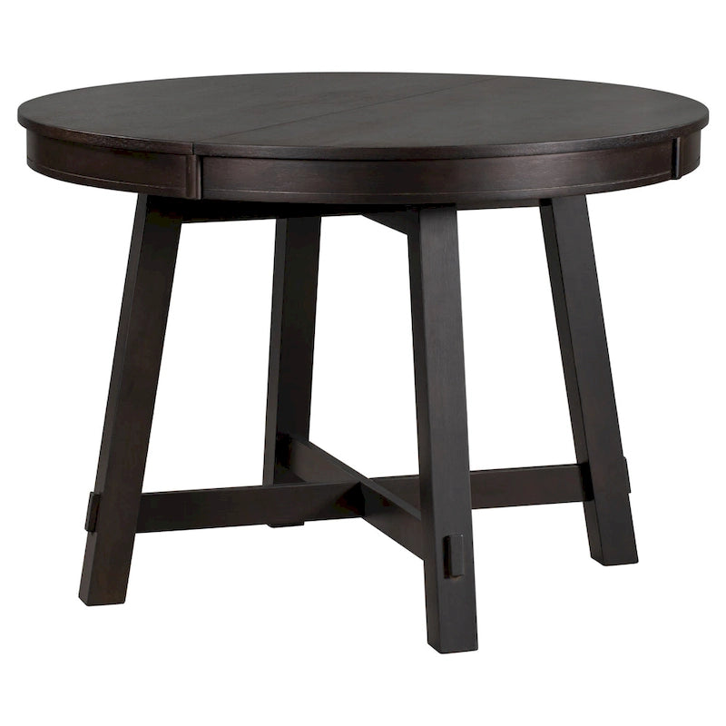 Lavaggio Legno Naturale / Rovere+Bianco Antico / Espresso | Tavolo da Pranzo Rotondo Allungabile, 4–6 Posti