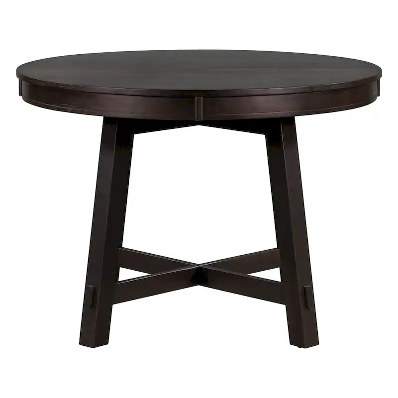 Lavaggio Legno Naturale / Rovere+Bianco Antico / Espresso | Tavolo da Pranzo Rotondo Allungabile, 4–6 Posti