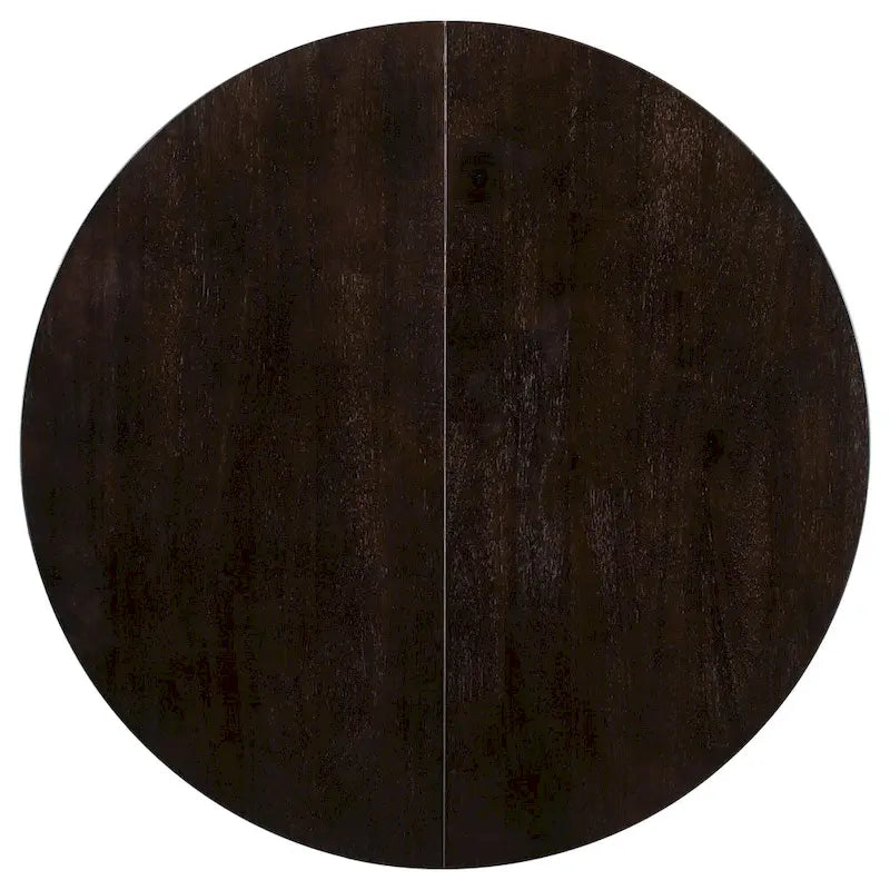 Lavaggio Legno Naturale / Rovere+Bianco Antico / Espresso | Tavolo da Pranzo Rotondo Allungabile, 4–6 Posti