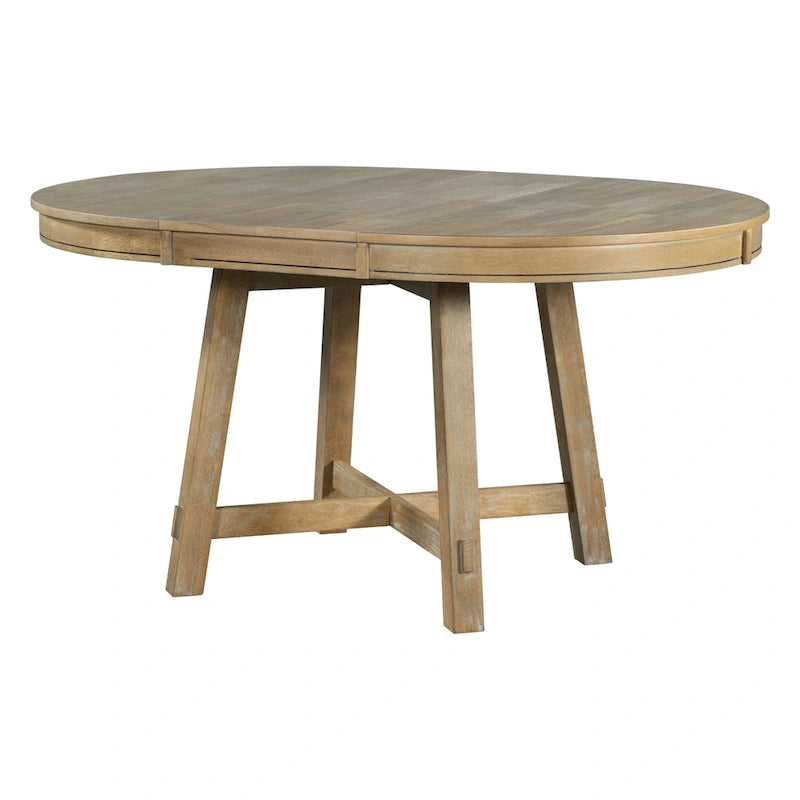 Lavaggio Legno Naturale / Rovere+Bianco Antico / Espresso | Tavolo da Pranzo Rotondo Allungabile, 4–6 Posti