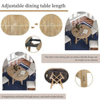 Lavaggio Legno Naturale / Rovere+Bianco Antico / Espresso | Tavolo da Pranzo Rotondo Allungabile, 4–6 Posti