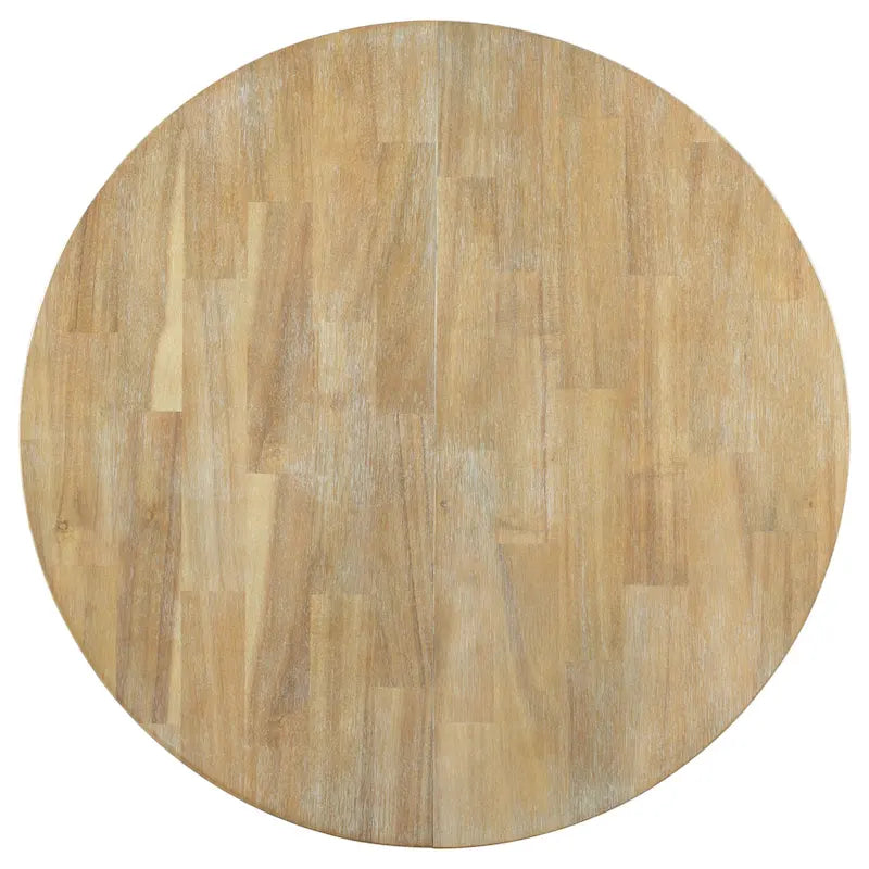 Lavaggio Legno Naturale / Rovere+Bianco Antico / Espresso | Tavolo da Pranzo Rotondo Allungabile, 4–6 Posti
