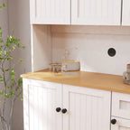 Dispensa da cucina bianca 180 cm – 6 ante, 1 cassetto, ripiano per microonde