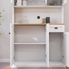 Dispensa da cucina bianca 180 cm – 6 ante, 1 cassetto, ripiano per microonde