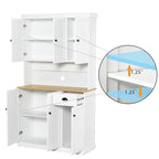 Dispensa da cucina bianca 180 cm – 6 ante, 1 cassetto, ripiano per microonde