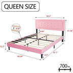 Giroletto imbottito in velluto nero / beige / bianco / rosa con testiera capitonné – Twin / Full / Queen / King