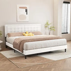 Giroletto imbottito in velluto nero / beige / bianco / rosa con testiera capitonné – Twin / Full / Queen / King